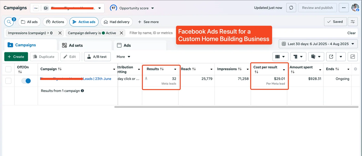 Facebook Ads Local Home Builder