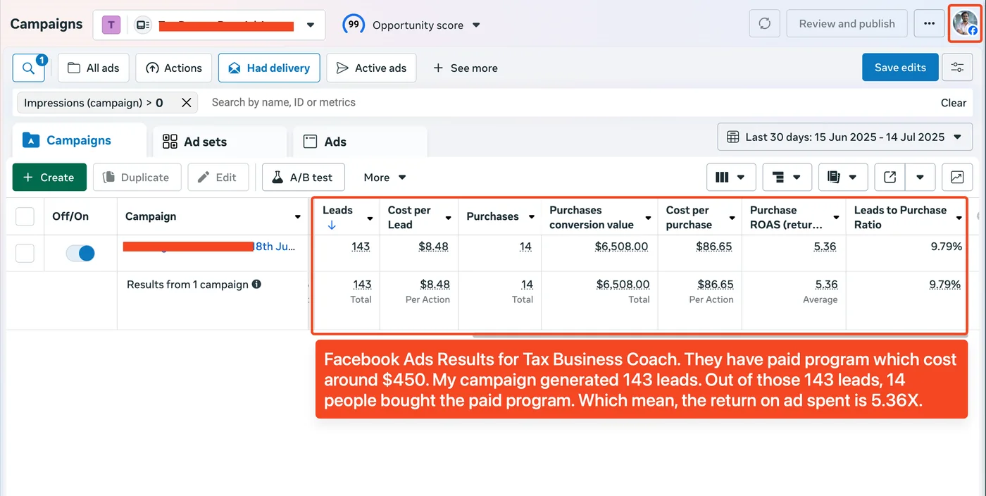 Facebook Ads Tax Coach