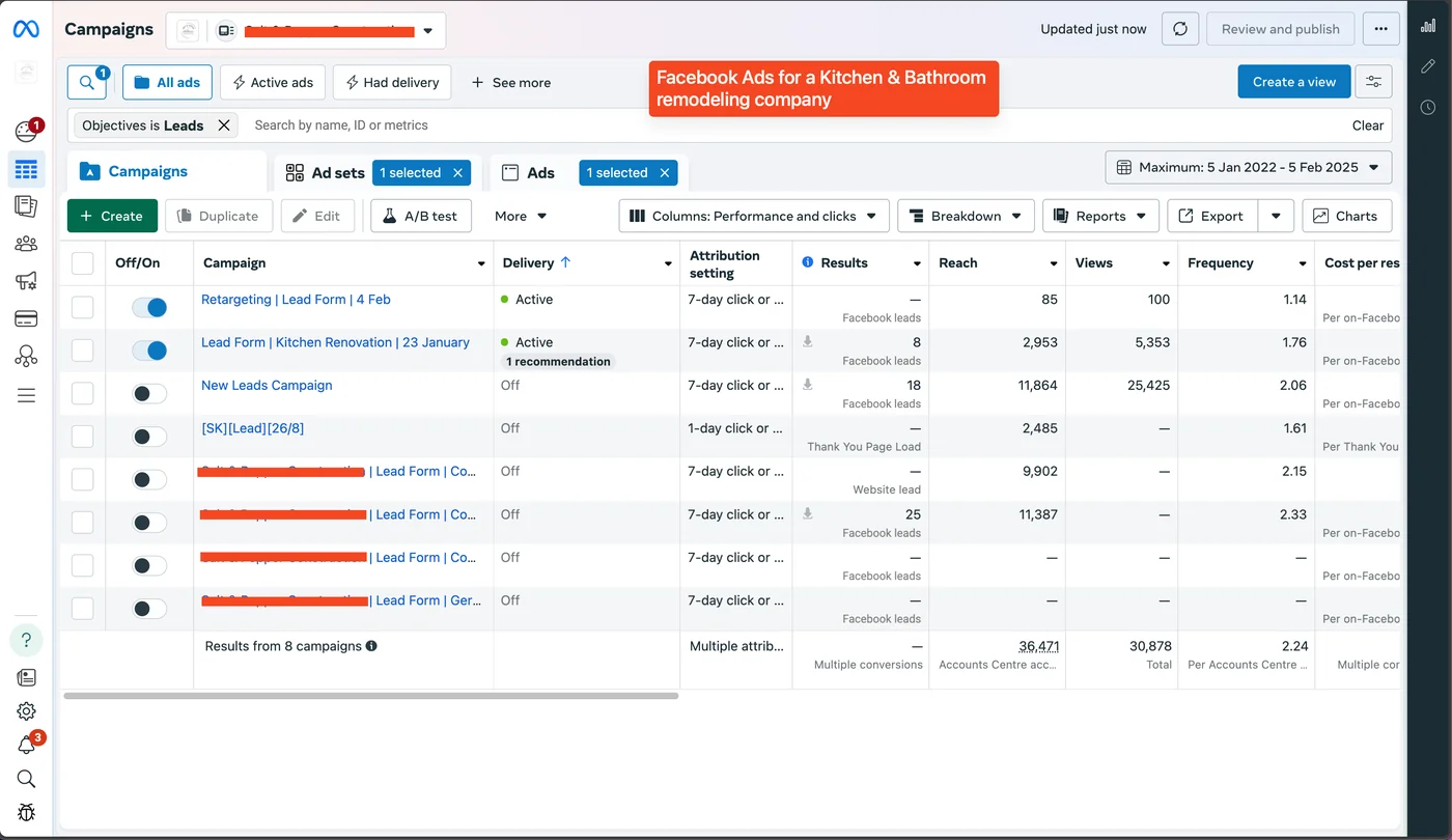 Facebook Ads Remodeling Company