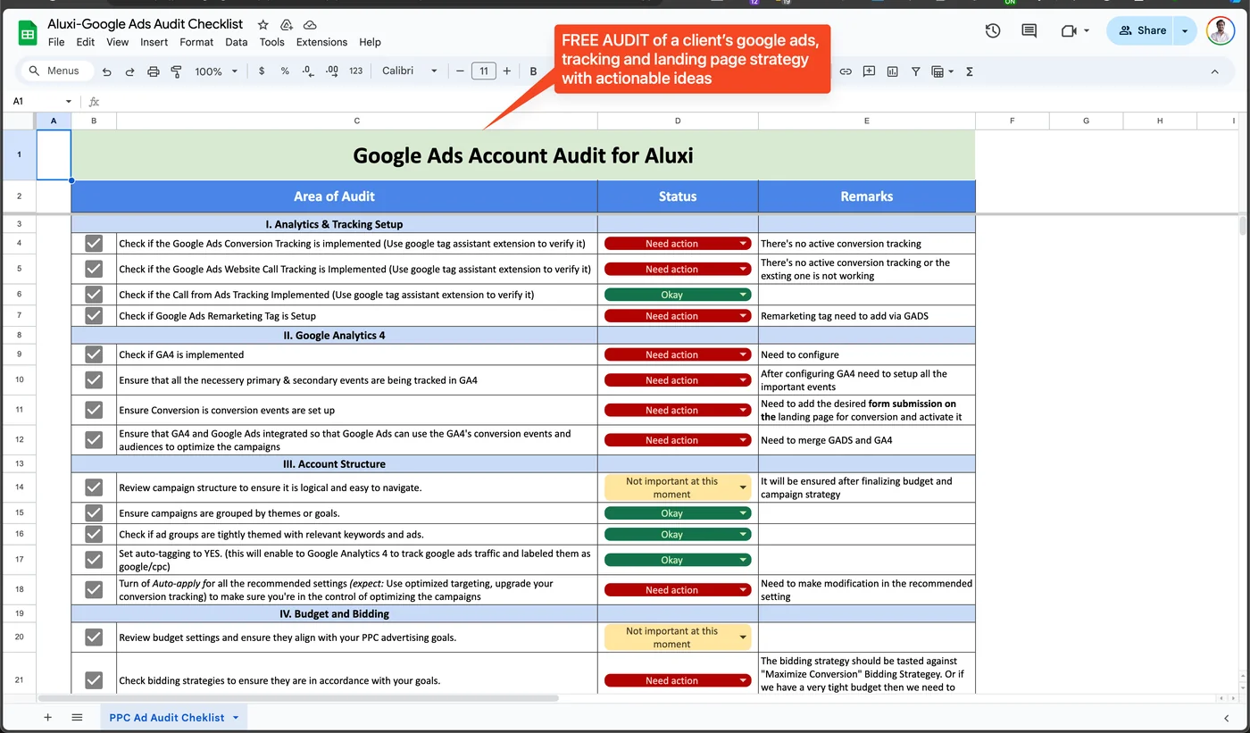 Google Ads Free Audit