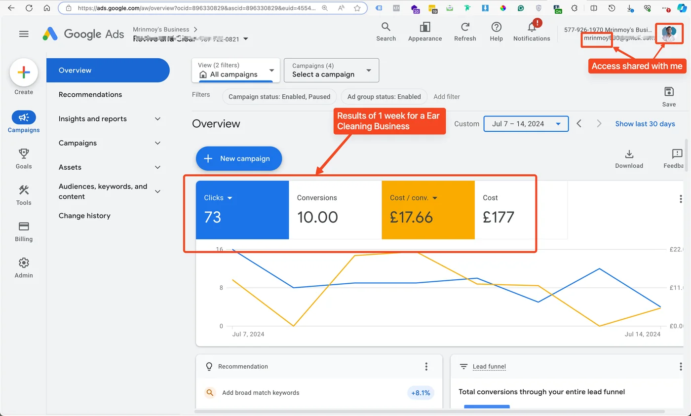 Google Ads Earwax Clinic